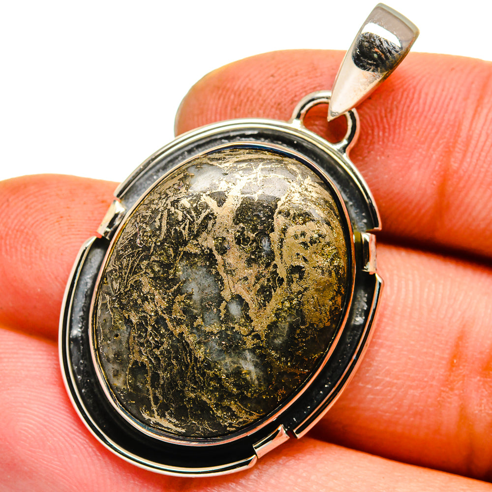 Pyrite Agate Pendants handcrafted by Ana Silver Co - PD13321