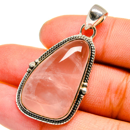 Rose Quartz Pendants handcrafted by Ana Silver Co - PD13325
