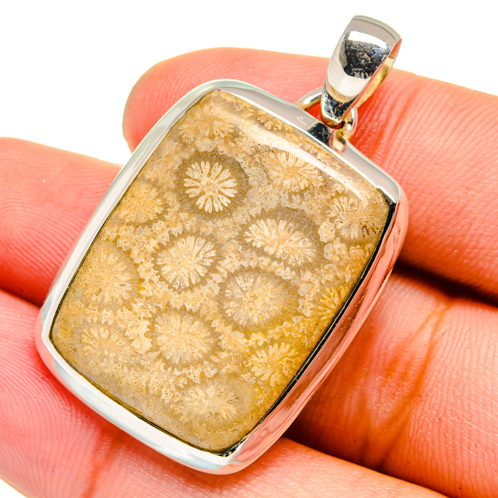 Fossil Coral Pendants handcrafted by Ana Silver Co - PD13328