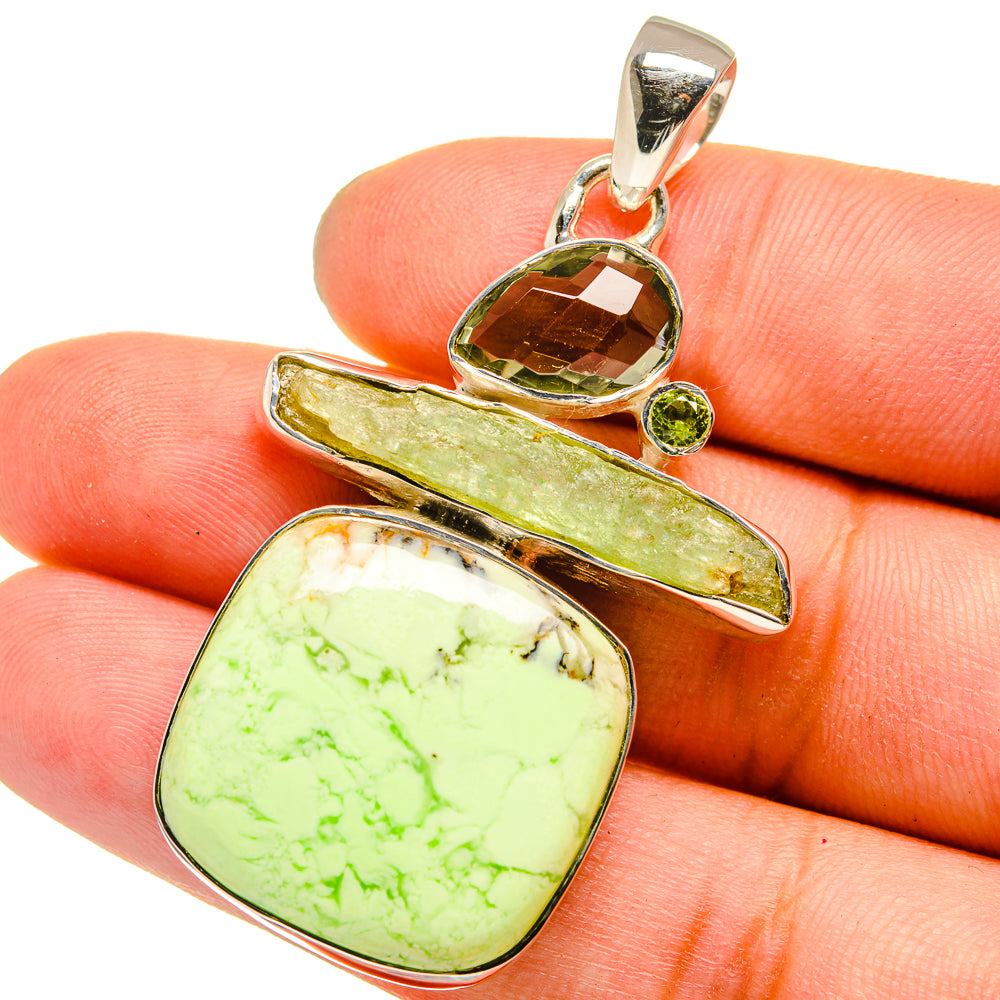 Lemon Chrysoprase Pendants handcrafted by Ana Silver Co - PD13363