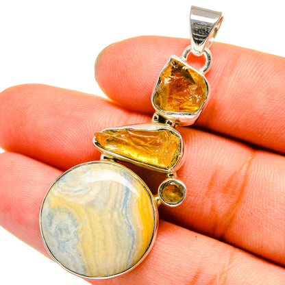 Blue Scheelite Pendants handcrafted by Ana Silver Co - PD13378