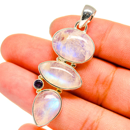 Rainbow Moonstone Pendants handcrafted by Ana Silver Co - PD13392