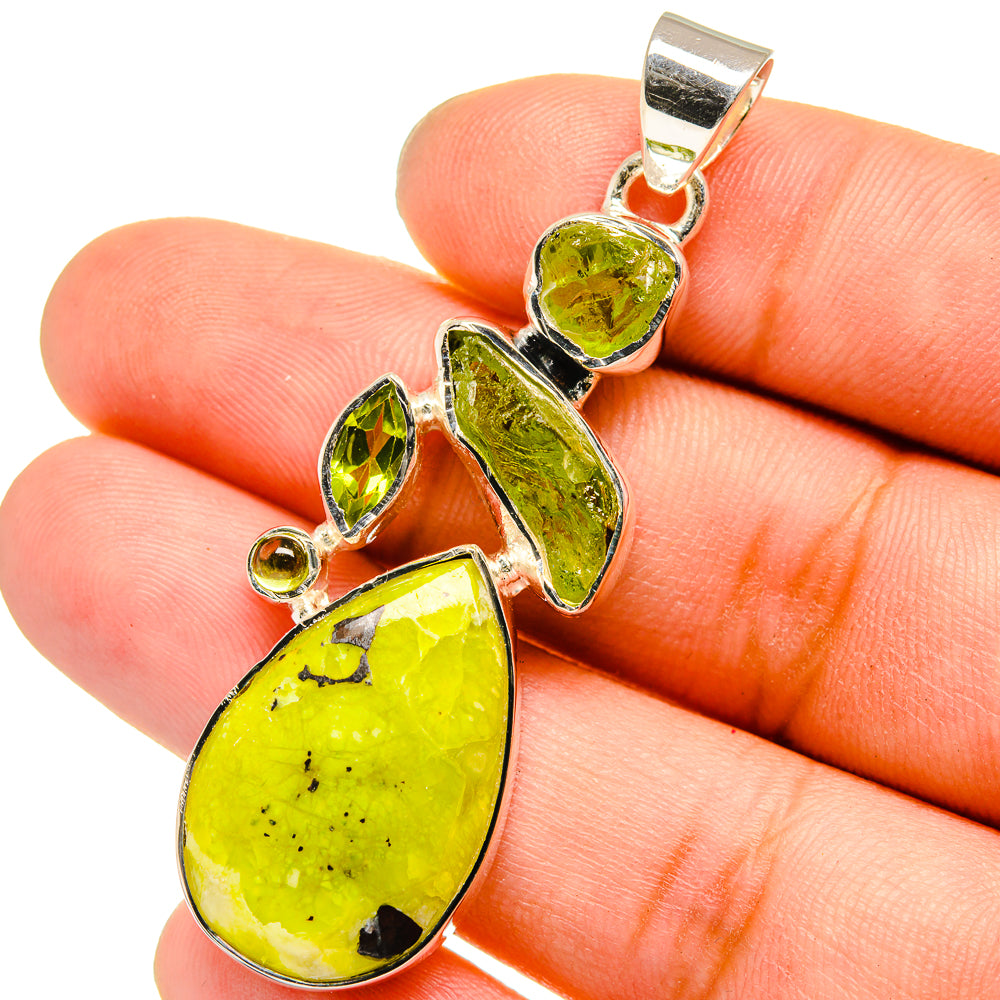 African Green Opal Pendants handcrafted by Ana Silver Co - PD13409