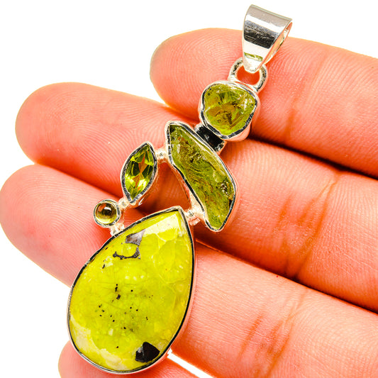 African Green Opal Pendants handcrafted by Ana Silver Co - PD13409