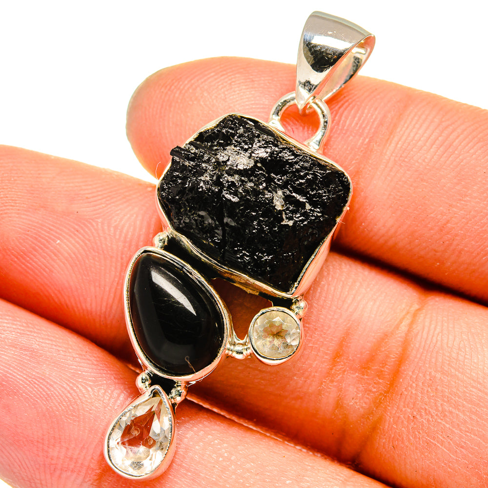 Black Tourmaline Pendants handcrafted by Ana Silver Co - PD13410