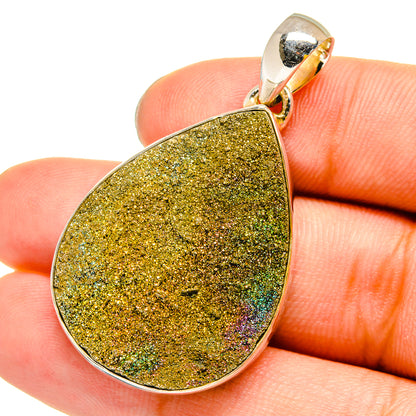 Spectro Pyrite Druzy Pendants handcrafted by Ana Silver Co - PD13446