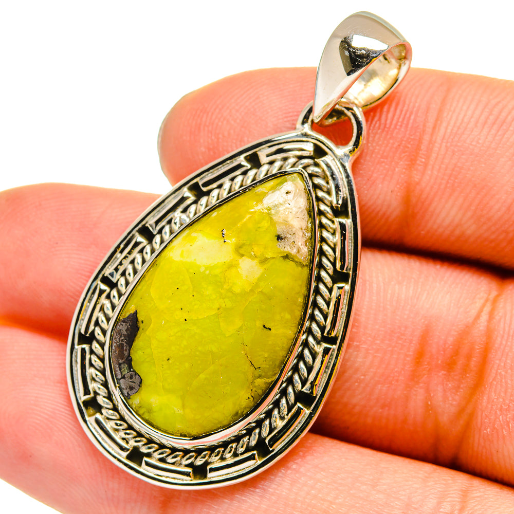 African Green Opal Pendants handcrafted by Ana Silver Co - PD13460