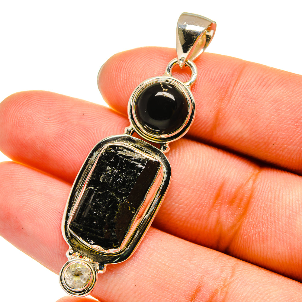 Black Tourmaline Pendants handcrafted by Ana Silver Co - PD13470
