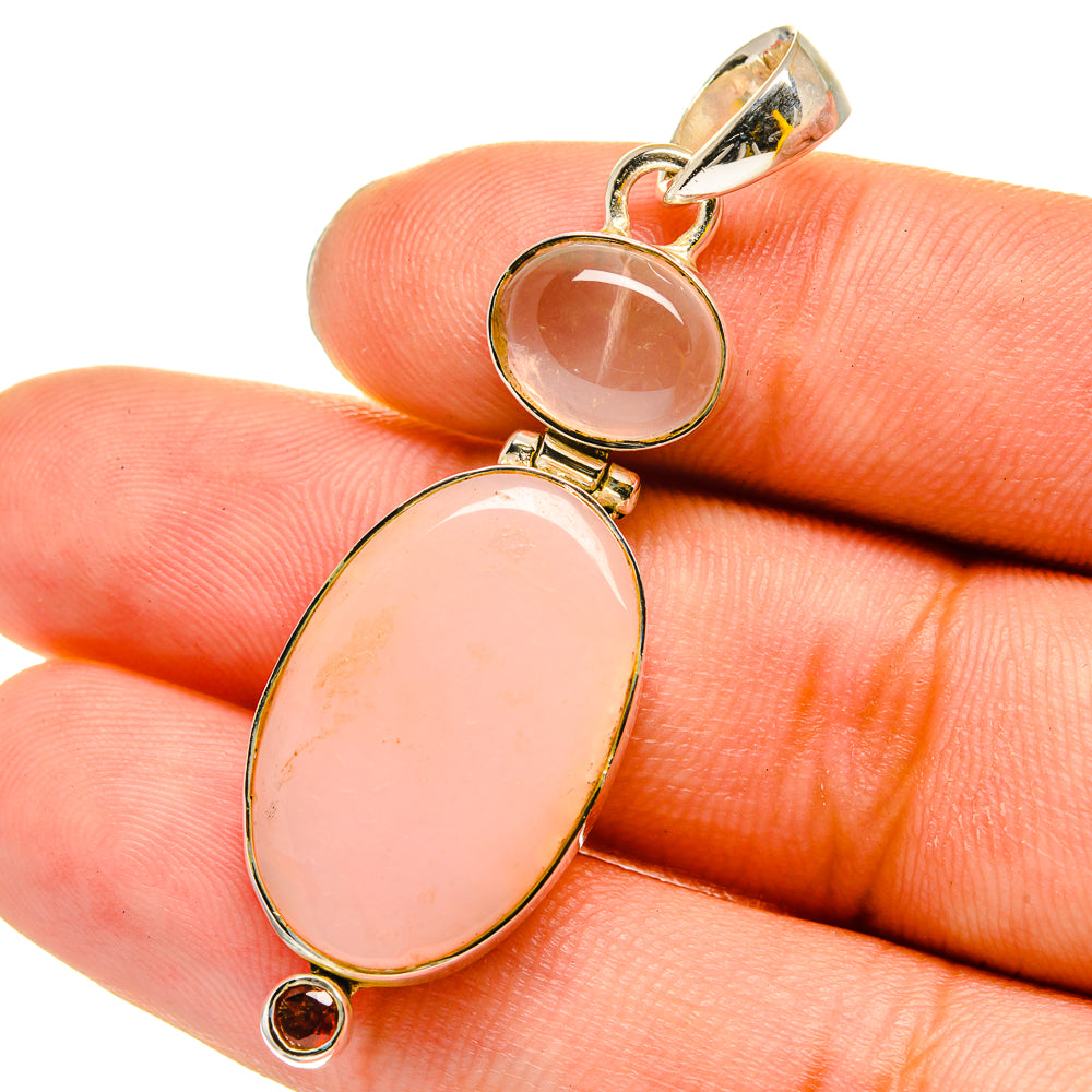 Rose Quartz Pendants handcrafted by Ana Silver Co - PD13483