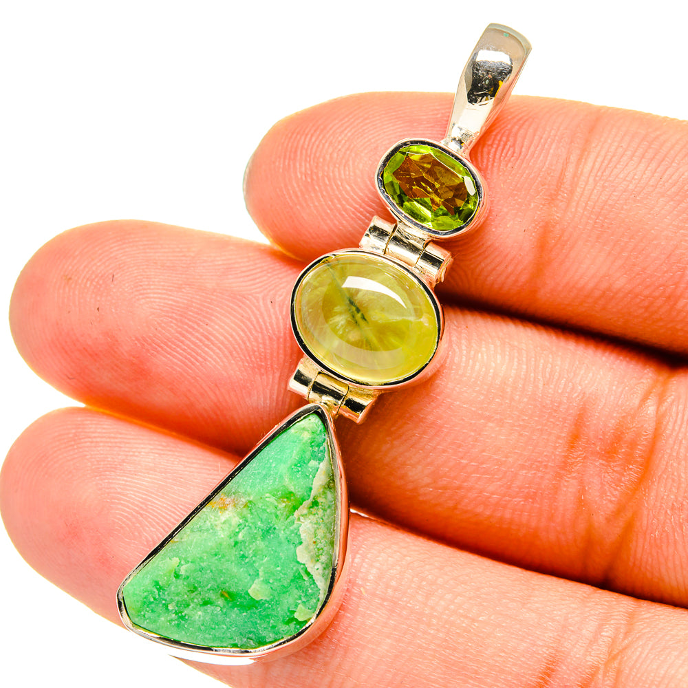 Chrysoprase Pendants handcrafted by Ana Silver Co - PD13492