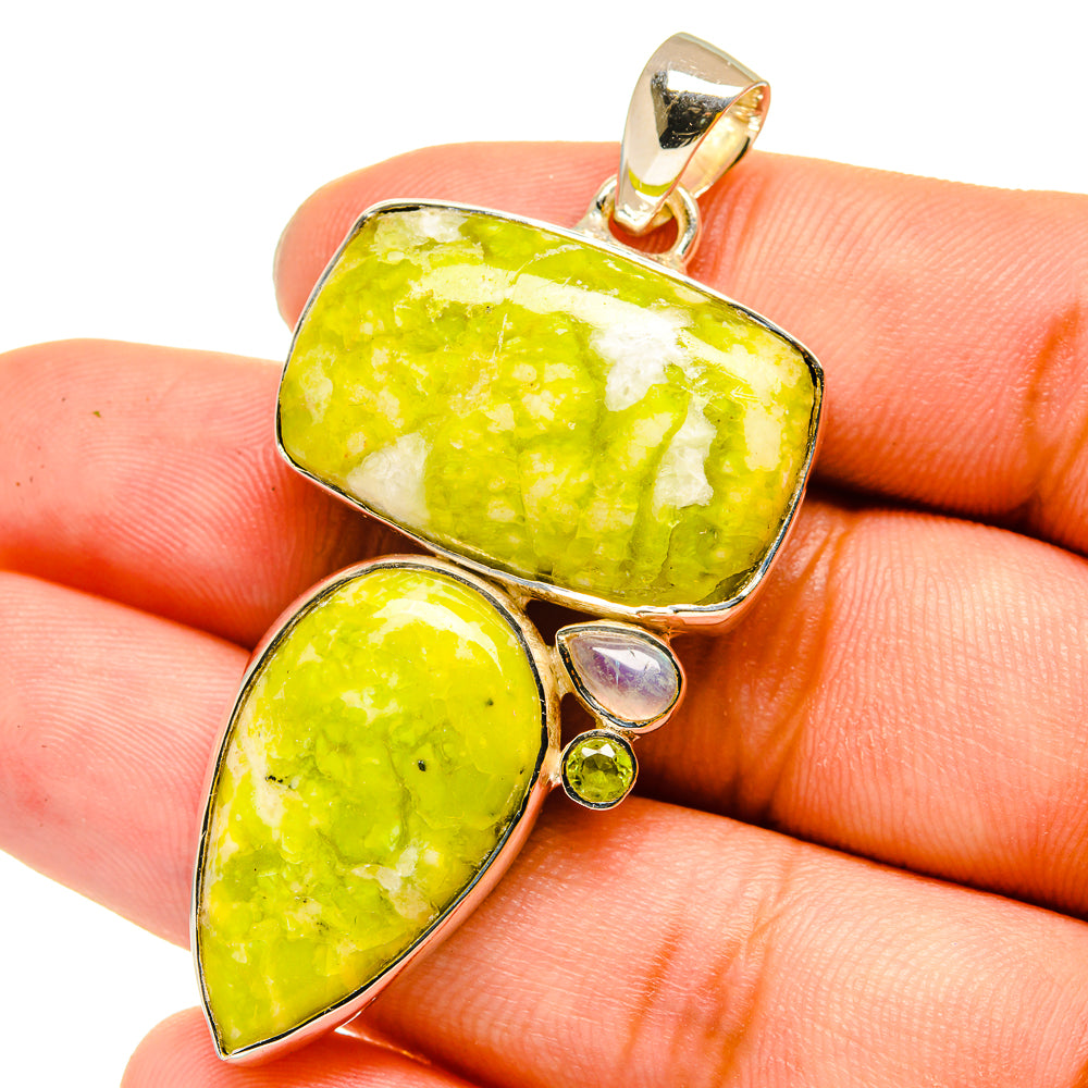 African Green Opal Pendants handcrafted by Ana Silver Co - PD13510