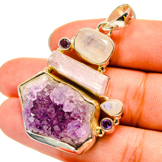 Amethyst Crystal Pendants handcrafted by Ana Silver Co - PD13513