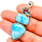 Larimar, Blue Topaz Pendants handcrafted by Ana Silver Co - PD13526