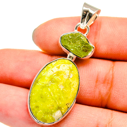 African Green Opal, Peridot Pendants handcrafted by Ana Silver Co - PD13539