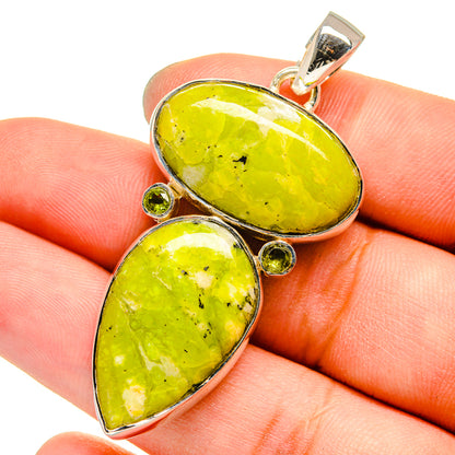 African Green Opal, Peridot Pendants handcrafted by Ana Silver Co - PD13549