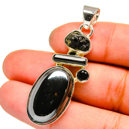 Hematite, Black Onyx Pendants handcrafted by Ana Silver Co - PD13560