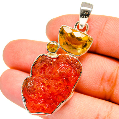 Carnelian, Citrine Pendants handcrafted by Ana Silver Co - PD13561