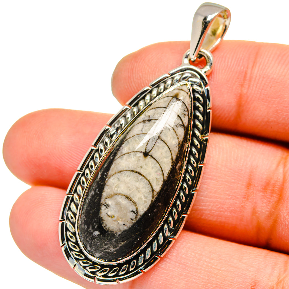 Orthoceras Fossil Pendants handcrafted by Ana Silver Co - PD13574