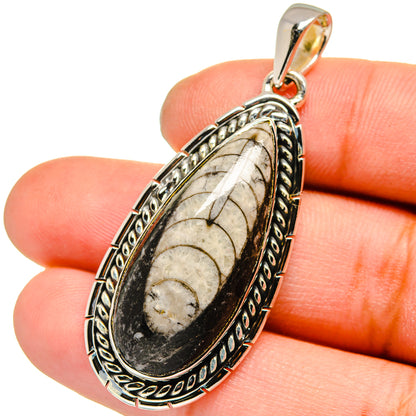 Orthoceras Fossil Pendants handcrafted by Ana Silver Co - PD13574