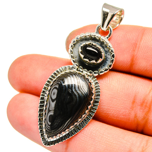 Psilomelane, Black Onyx Pendants handcrafted by Ana Silver Co - PD13581