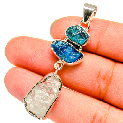 Aquamarine, Apatite Pendants handcrafted by Ana Silver Co - PD13585