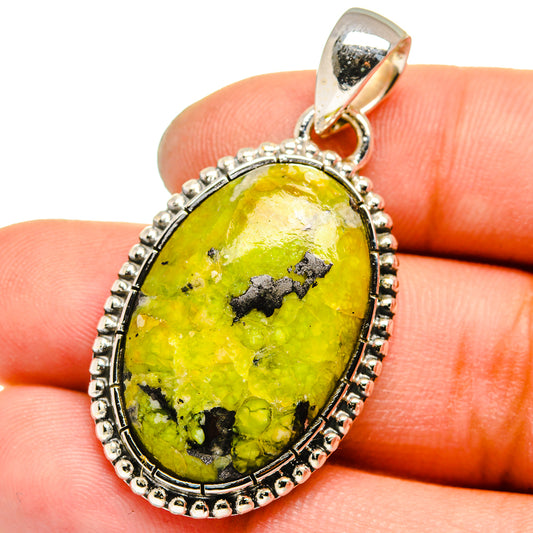 African Green Opal Pendants handcrafted by Ana Silver Co - PD13609