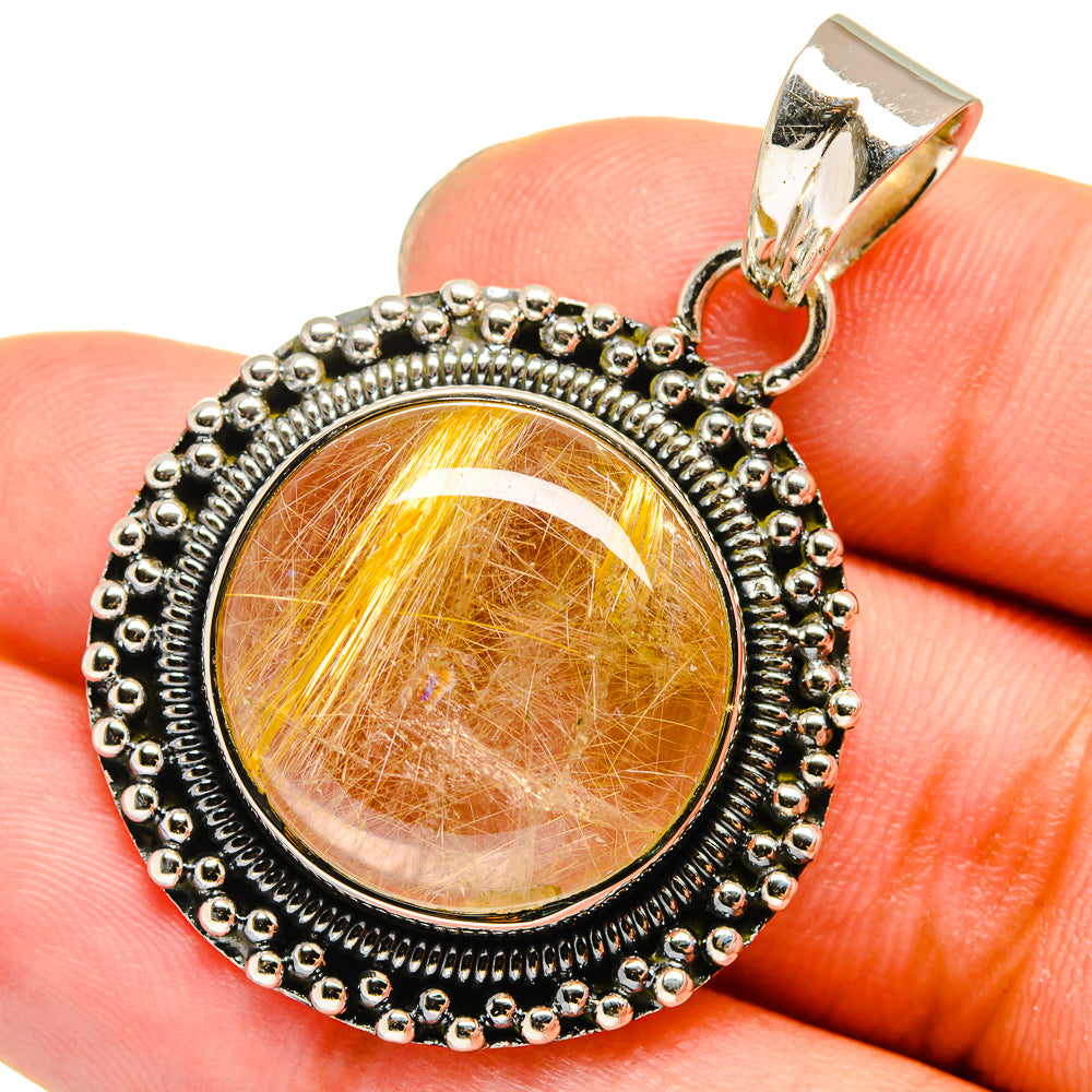 Rutilated Quartz Pendants handcrafted by Ana Silver Co - PD13619