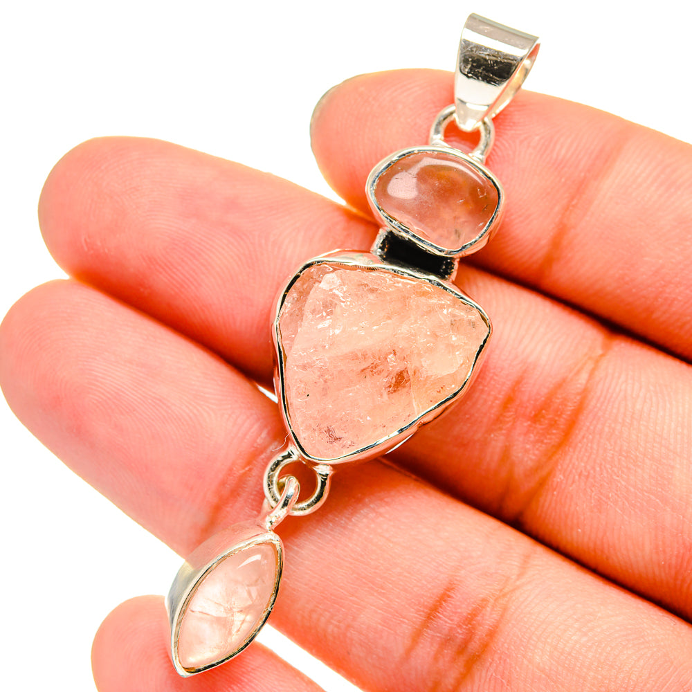 Rose Quartz Pendants handcrafted by Ana Silver Co - PD13620