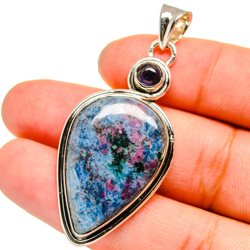 Ruby Fuchsite, Tanzanite Pendants handcrafted by Ana Silver Co - PD13628