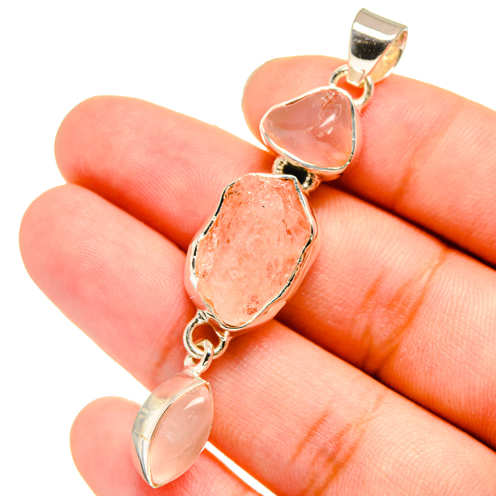Rose Quartz Pendants handcrafted by Ana Silver Co - PD13637