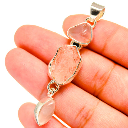 Rose Quartz Pendants handcrafted by Ana Silver Co - PD13637