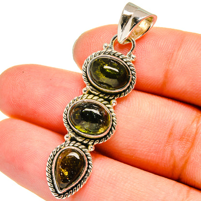 Green Tourmaline Pendants handcrafted by Ana Silver Co - PD13655