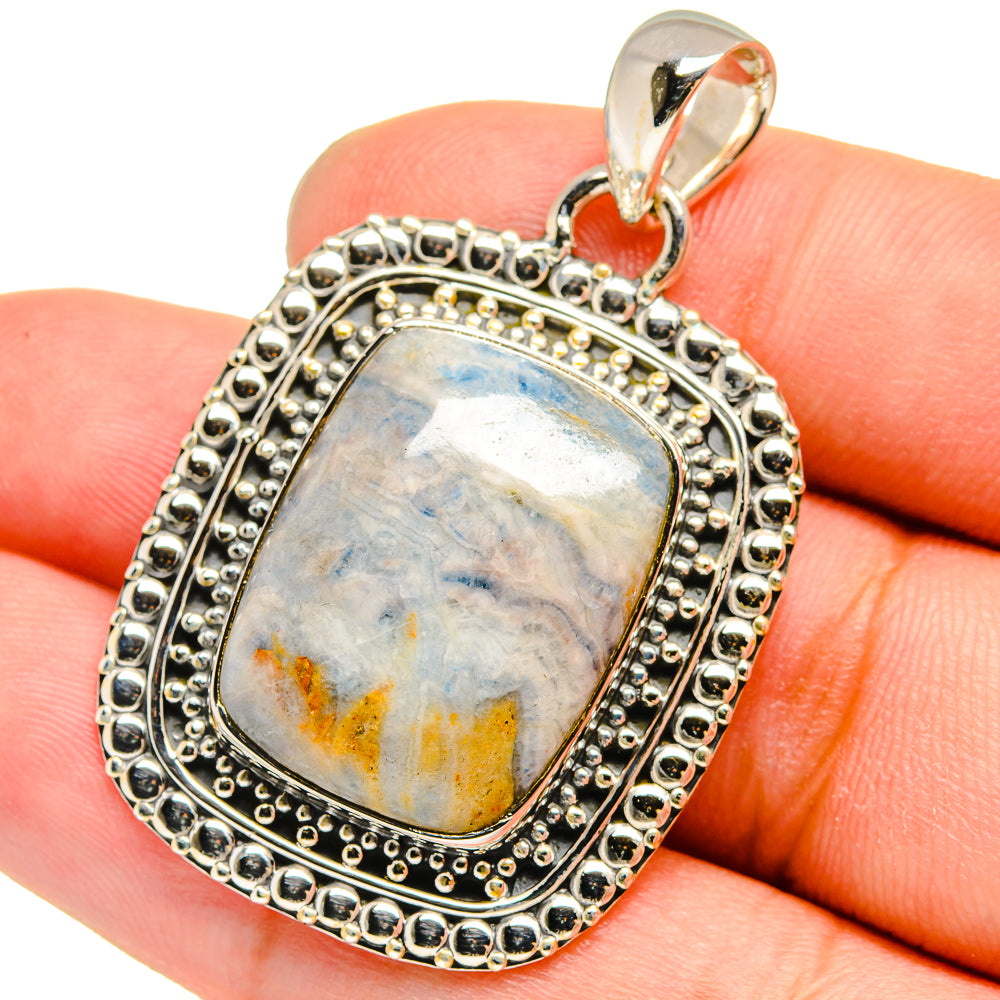 Blue Scheelite Pendants handcrafted by Ana Silver Co - PD13656