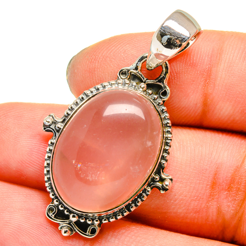 Rose Quartz Pendants handcrafted by Ana Silver Co - PD13670