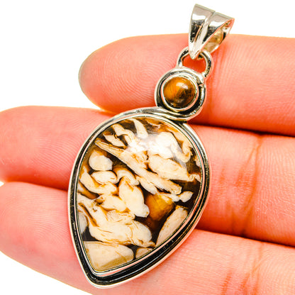 Peanut Wood Jasper, Tiger Eye Pendants handcrafted by Ana Silver Co - PD13678