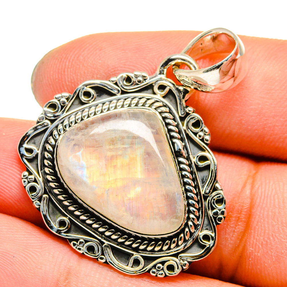 Rainbow Moonstone Pendants handcrafted by Ana Silver Co - PD13690