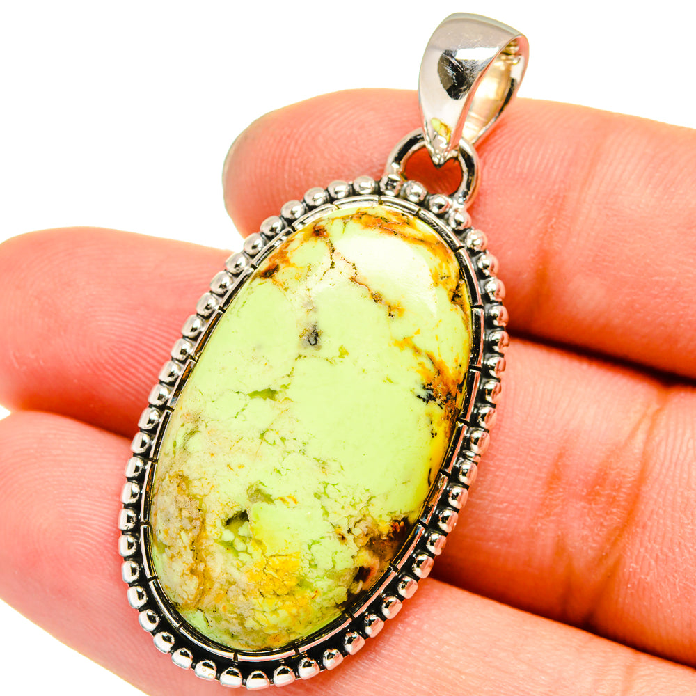 Lemon Chrysoprase Pendants handcrafted by Ana Silver Co - PD13691