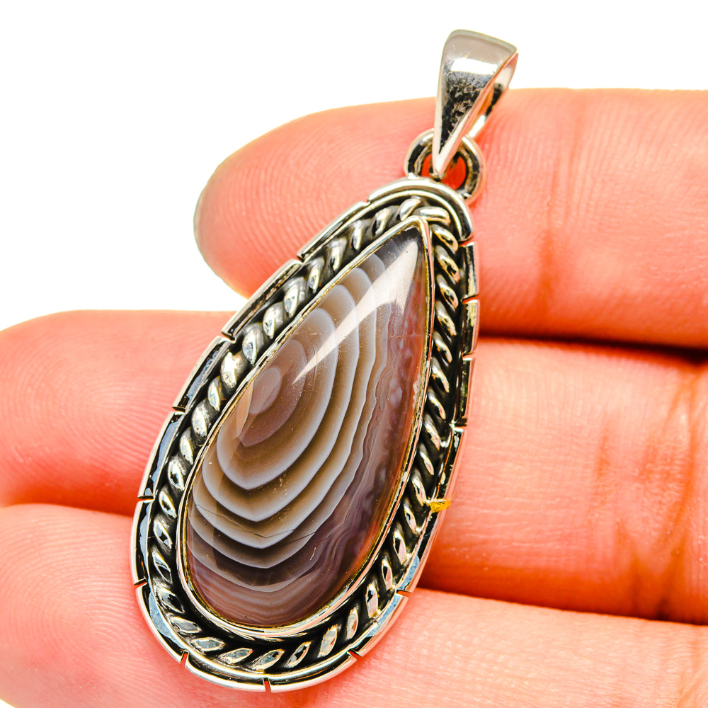 Botswana Agate Pendants handcrafted by Ana Silver Co - PD13692