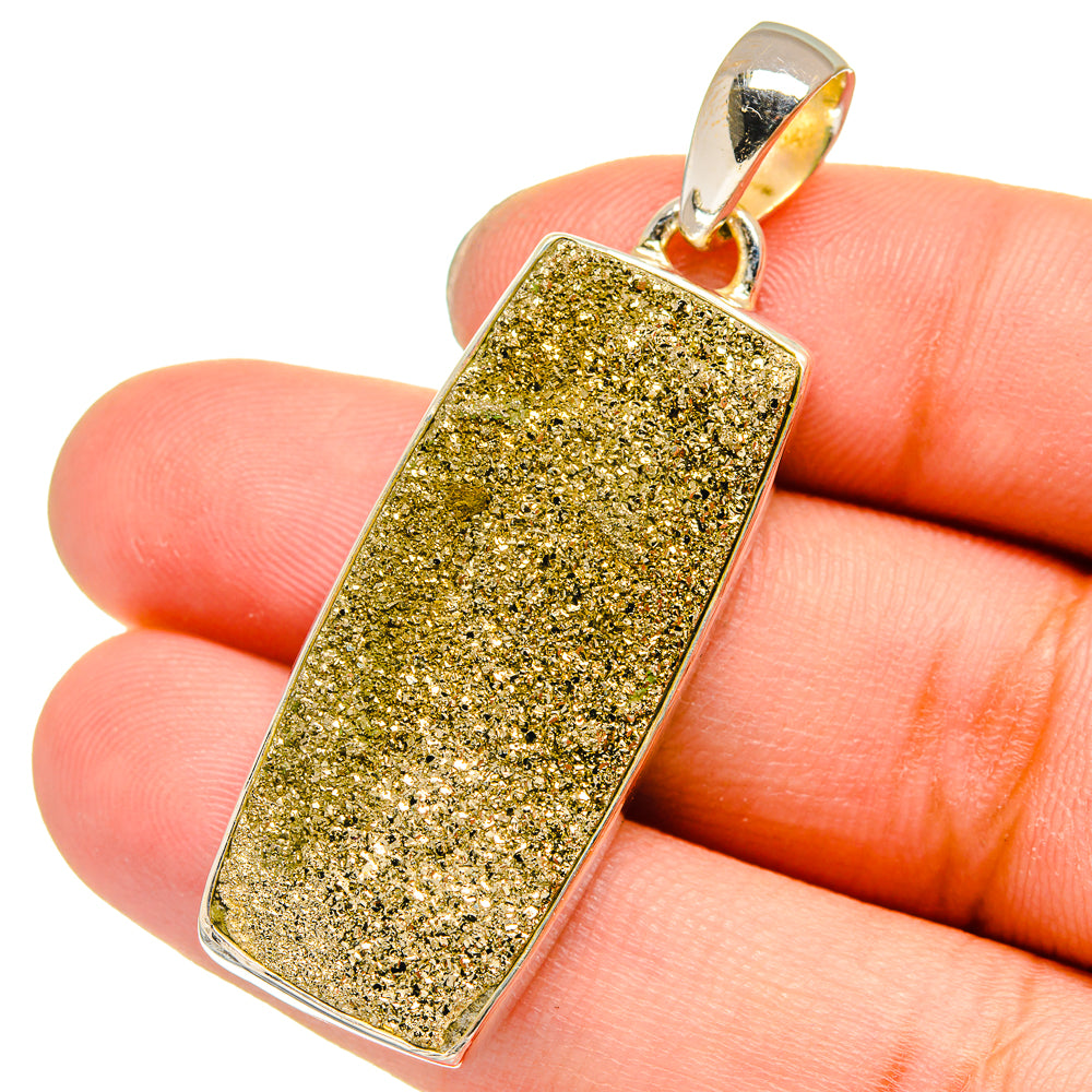 Spectro Pyrite Druzy Pendants handcrafted by Ana Silver Co - PD13696