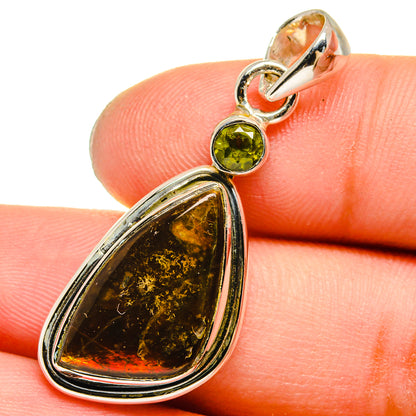 Ammolite, Peridot Pendants handcrafted by Ana Silver Co - PD13705