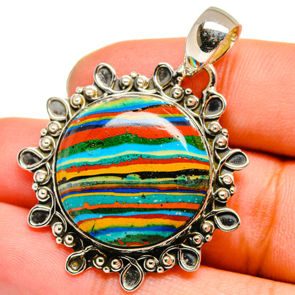 Rainbow Calsilica Pendants handcrafted by Ana Silver Co - PD13710