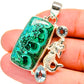 Malachite In Chrysocolla, Blue Topaz Mermaid Pendants handcrafted by Ana Silver Co - PD13727
