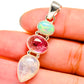 Rainbow Moonstone, Pink Tourmaline Pendants handcrafted by Ana Silver Co - PD13728