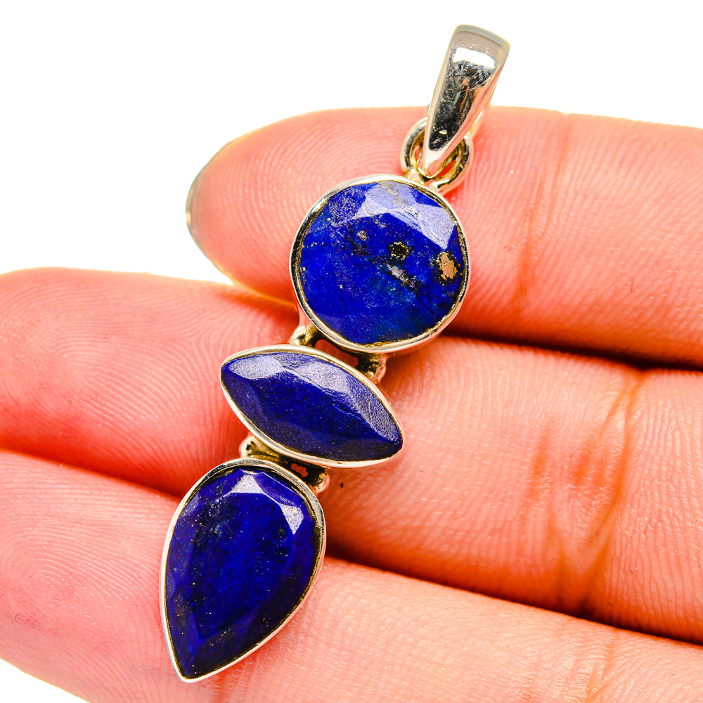 Lapis Lazuli, Aquamarine, Blue Topaz Pendants handcrafted by Ana Silver Co - PD13729