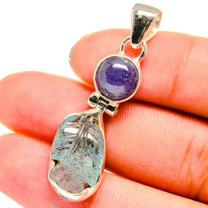 Aquamarine, Tanzanite Pendants handcrafted by Ana Silver Co - PD13741