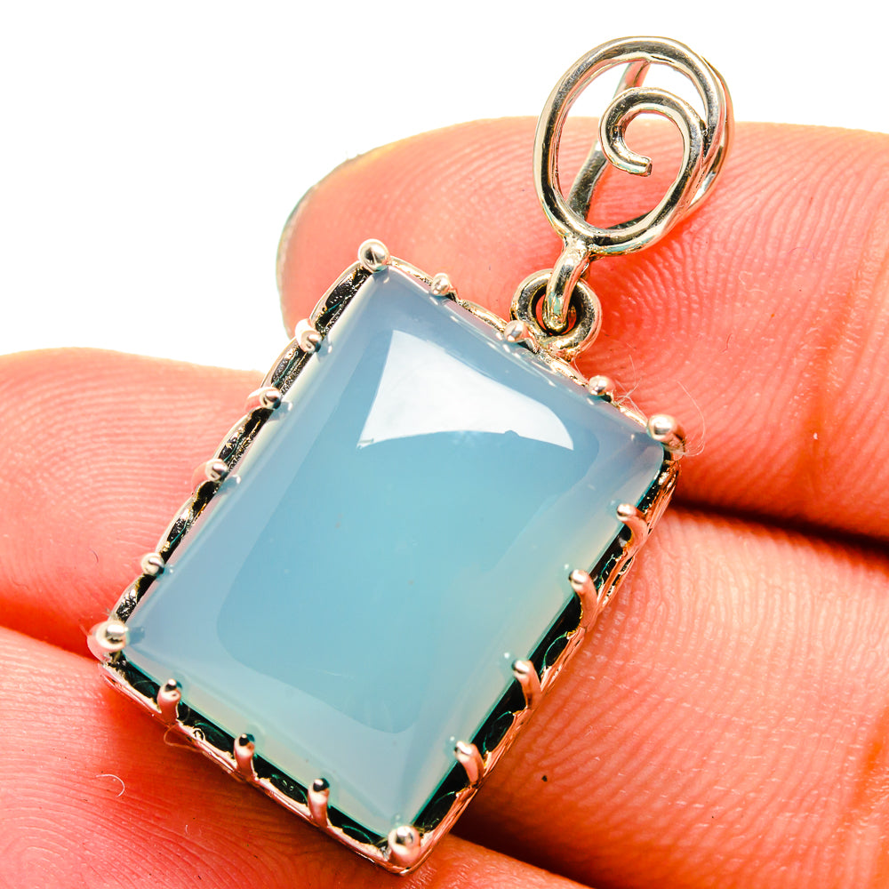 Aqua Chalcedony Pendants handcrafted by Ana Silver Co - PD13743