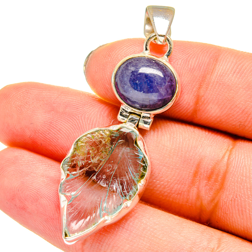 Aquamarine, Tanzanite Pendants handcrafted by Ana Silver Co - PD13766