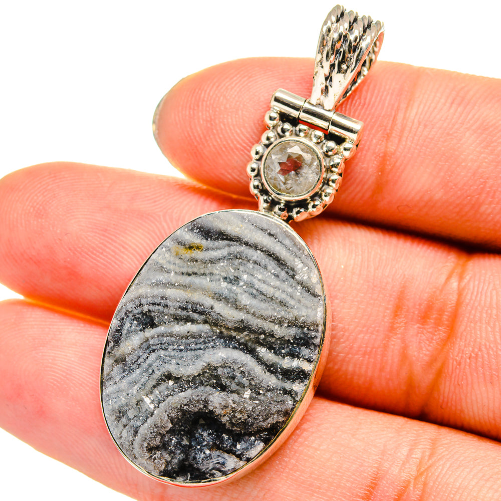 Desert Druzy, White Quartz Pendants handcrafted by Ana Silver Co - PD13793