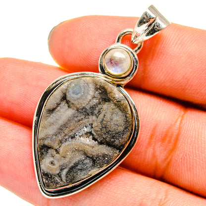 Desert Druzy, Rainbow Moonstone Pendants handcrafted by Ana Silver Co - PD13796