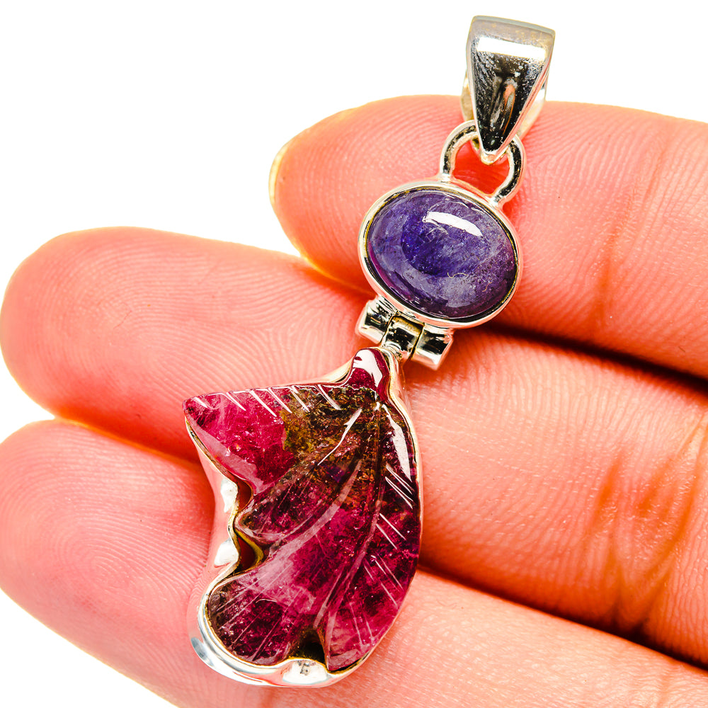 Pink Tourmaline Pendants handcrafted by Ana Silver Co - PD13822